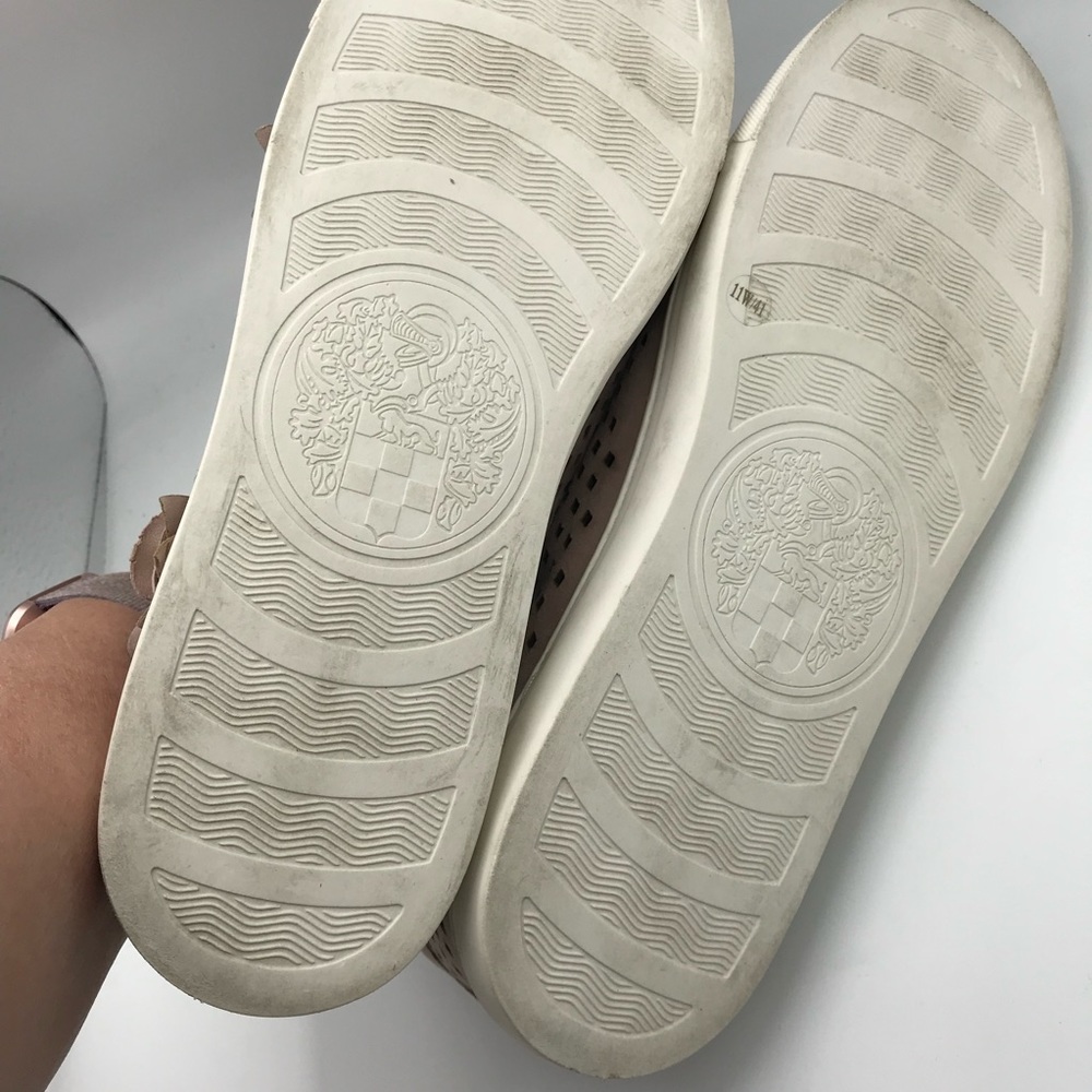 Vince Camuto Brellia Rose Quartz Suede Leather Lattice 3-D Sneakers Size 11 Wide - Picture 9 of 12